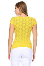 Women's Textured Knit Stretch Glitter Top - VacationGrabs