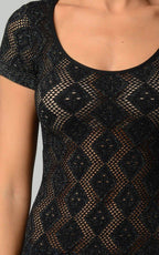 Women's Textured Knit Stretch Glitter Top - VacationGrabs
