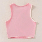Two Tone Ribbed Knit Tank Tops - VacationGrabs