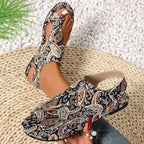 women's sandals with paisley print, stylish for summer outings