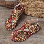 women-sandals in vibrant floral pattern for summer outings
