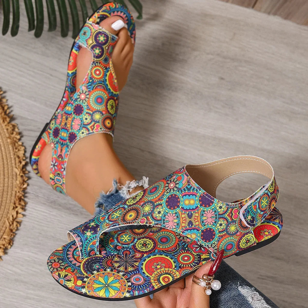Colorful women-sandals, lightweight material for summer outings