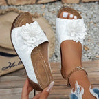 White women slippers UGG with floral design for casual use