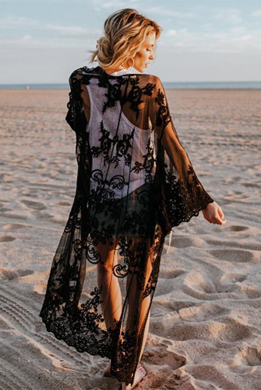 Women's Swimwear - Cover Ups Women Summer Lace Beach Kimono Cardigan