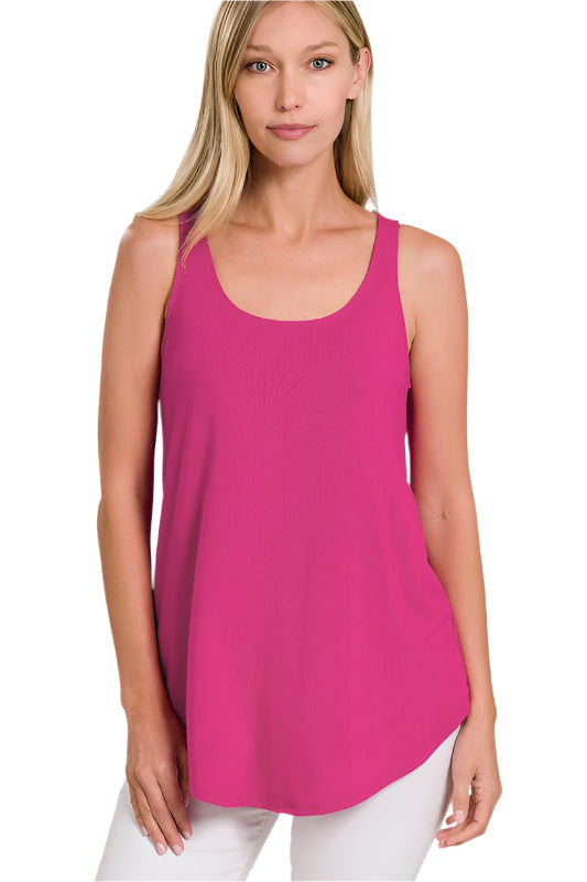 Zenana Pink Tank Top for Women, perfect summer vacation tops for women with a relaxed fit