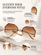 Women's brown gradient sunglasses with UV protection, stylish design