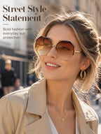 Women's oversized sunglasses with a bold design for sun protection