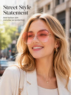women sunglasses in pink, stylish design for everyday sun protection