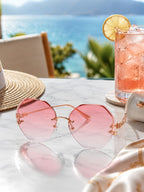 Women's pink sunglasses, stylish design for sunny beach days