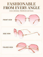 Women's pink gradient sunglasses, chic design for stylish outings