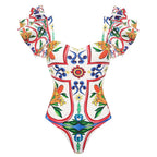 women swimwear bathing suits, floral print one-piece for beach outings