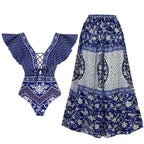 women swimwear bathing suits, blue floral print, perfect for beach days