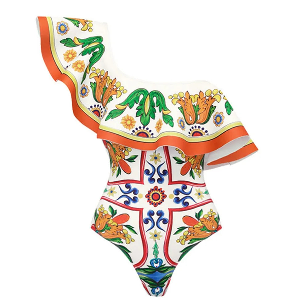 women swimwear bathing suits, colorful floral one-piece for beach outings