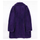 Purple warm winter coat for women with a soft and cozy fleece design