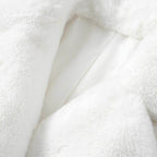 Soft and cozy white warm winter coat for women with plush fabric for added warmth and comfort