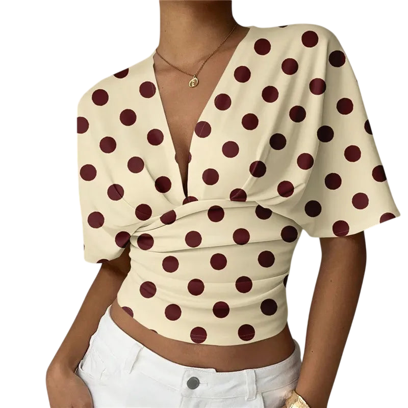 Women's Polka Dot Crop Top for Vacation Style