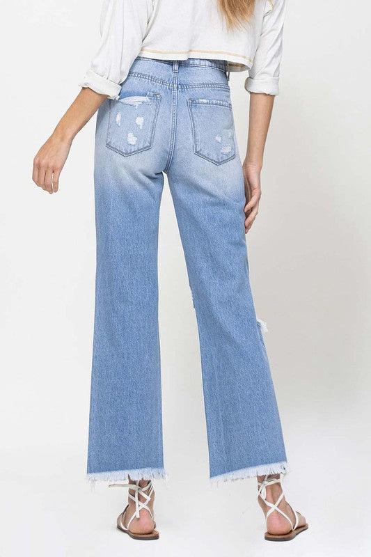 Women's Jeans Womens 90's Vintage Blue Ankle Flare