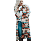 Womens Aztec Cardigan Sweater with vibrant patterns and stylish long sleeves for a trendy look