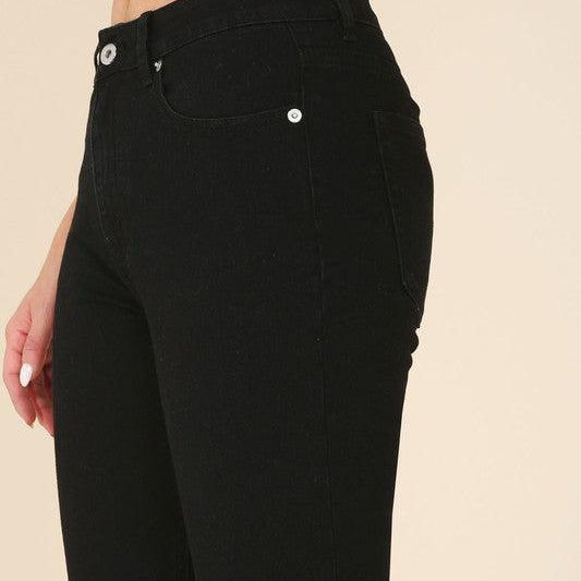 Women's Jeans Womens Black Tapered Leg Skinny Jeans