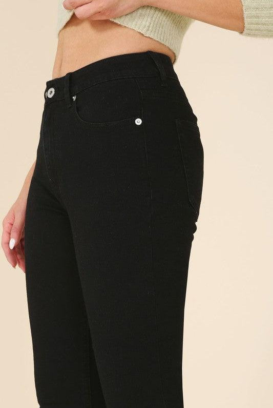 Women's Jeans Womens Black Tapered Leg Skinny Jeans