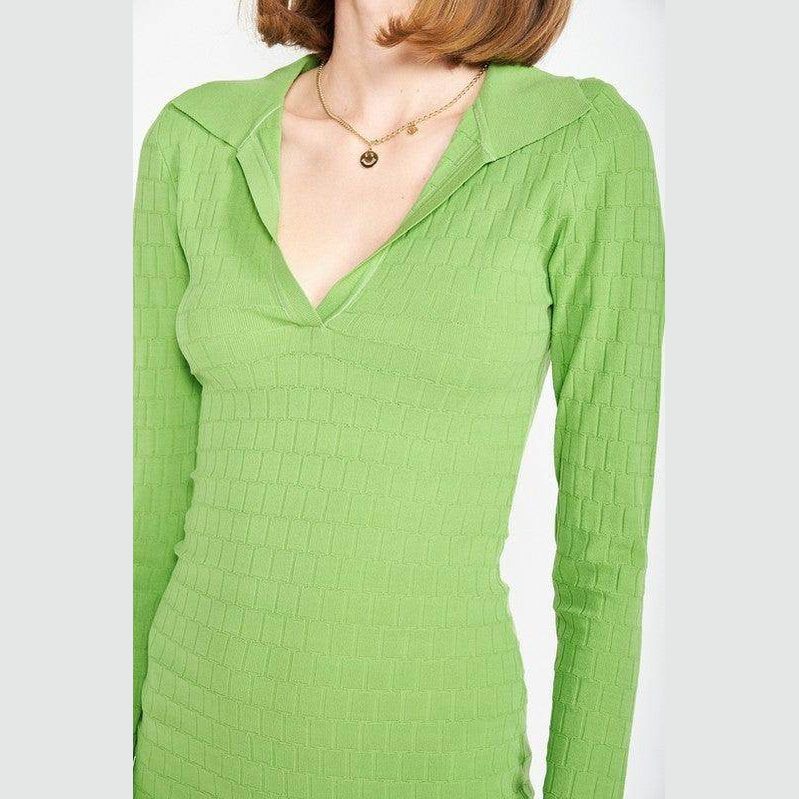 Womens Bodycon Collared Mini Dress - VacationGrabs