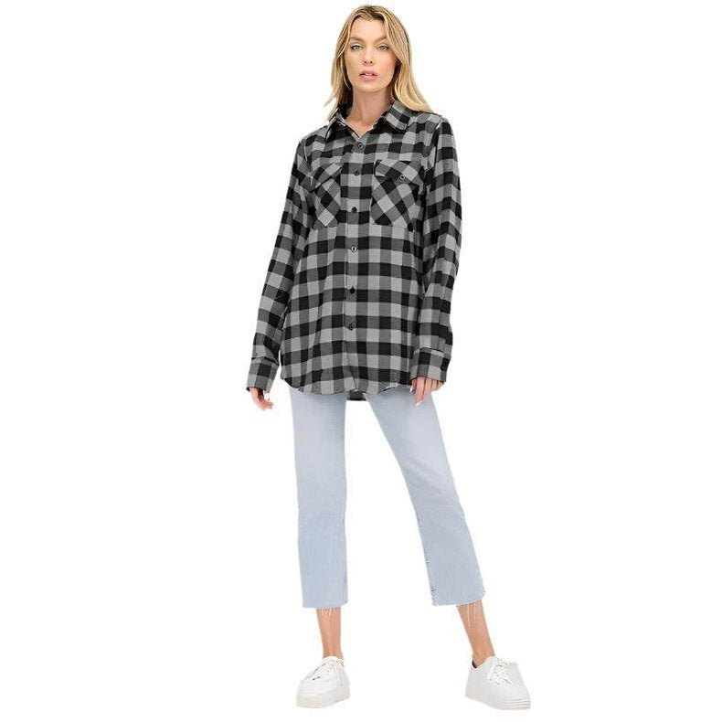 Womens Boyfriend Flannel Shirts - VacationGrabs