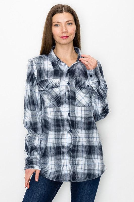 Women's Shirts Womens Boyfriend Long Sleeve Flannel
