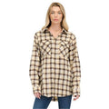 Womens Boyfriend Long Sleeve Flannel Shirt - VacationGrabs