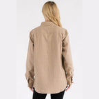 Womens Boyfriend Solid Flannel Shirt - VacationGrabs