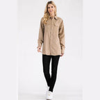 Womens Boyfriend Solid Flannel Shirt - VacationGrabs