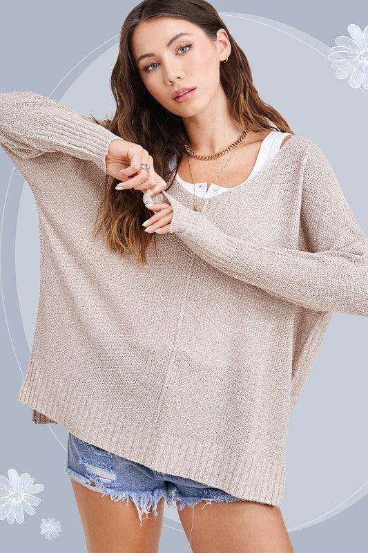 Womens Casual Relaxed Fit Winnie Sweater - VacationGrabs