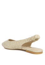 Rag Company beige womens casual travel footwear flat shoes with elastic back strap