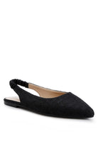 Rag Company black women's flats with pointed toe and elastic slingback womens casual travel footwear