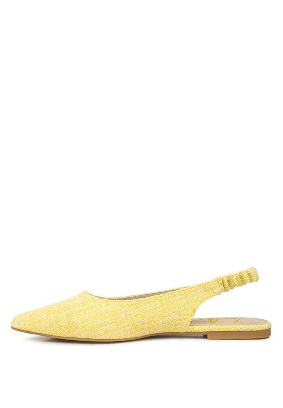 Yellow Rag Company women's casual travel footwear flat with slingback elastic strap