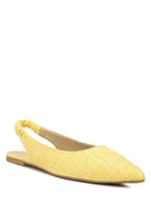 Rag Company yellow womens casual travel footwear flat with elastic slingback and textured fabric