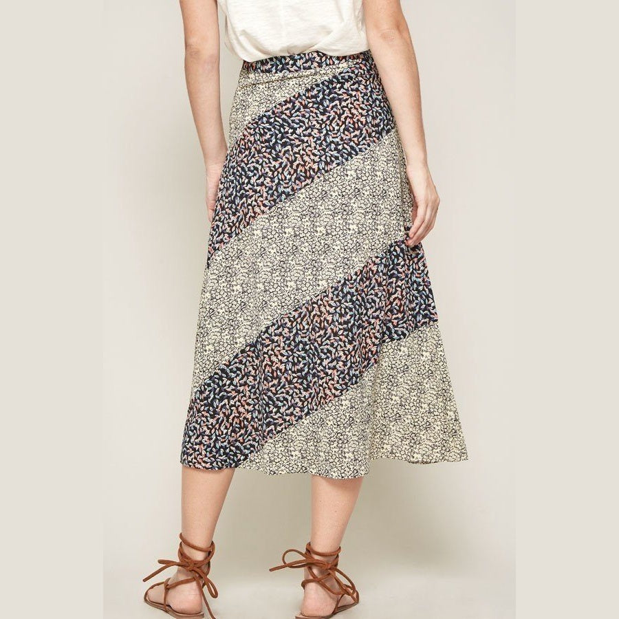VacationGrabs womens casual vacation skirts with mixed floral patterns and midi length design