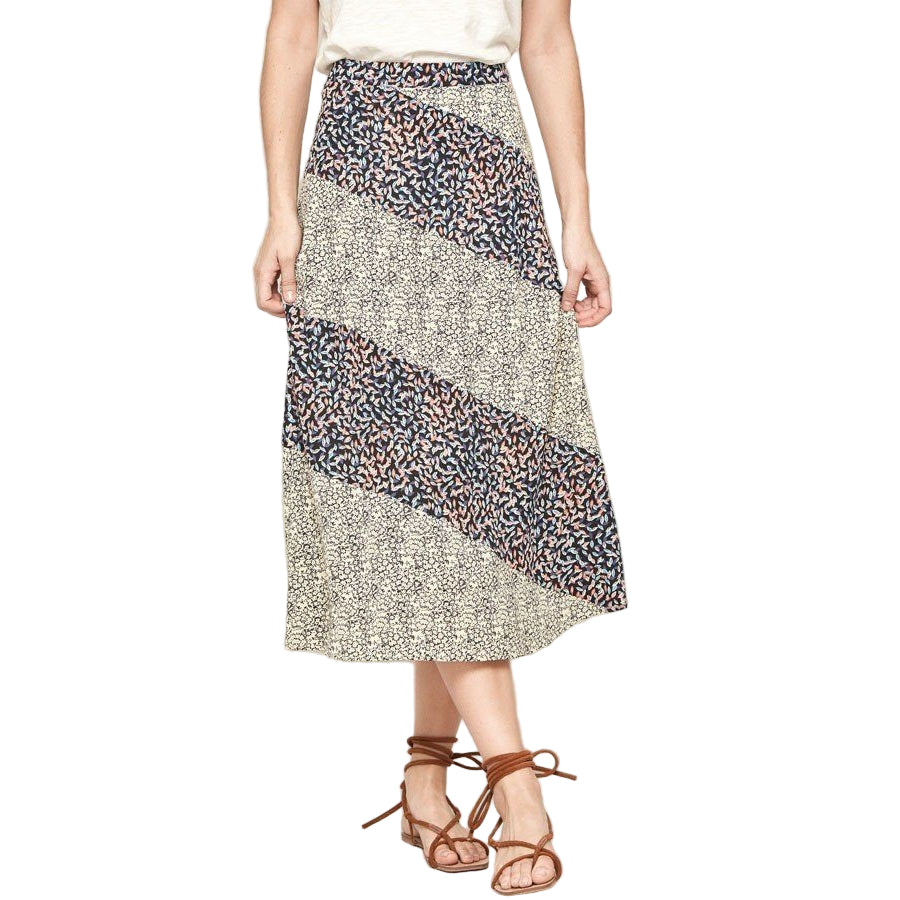 VacationGrabs womens casual vacation skirts with mixed floral patterns and midi length