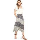 VacationGrabs womens casual vacation skirts with mixed animal print and flowy midi length