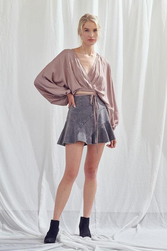 Women's Skirts Womens Charcoal or Taupe A-Line Skirts