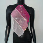 Womens clubwear mesh tops in pink and white for nightlife events