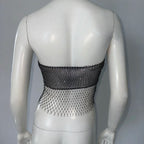 Women's Clubwear Tops in black mesh, perfect for nightlife events