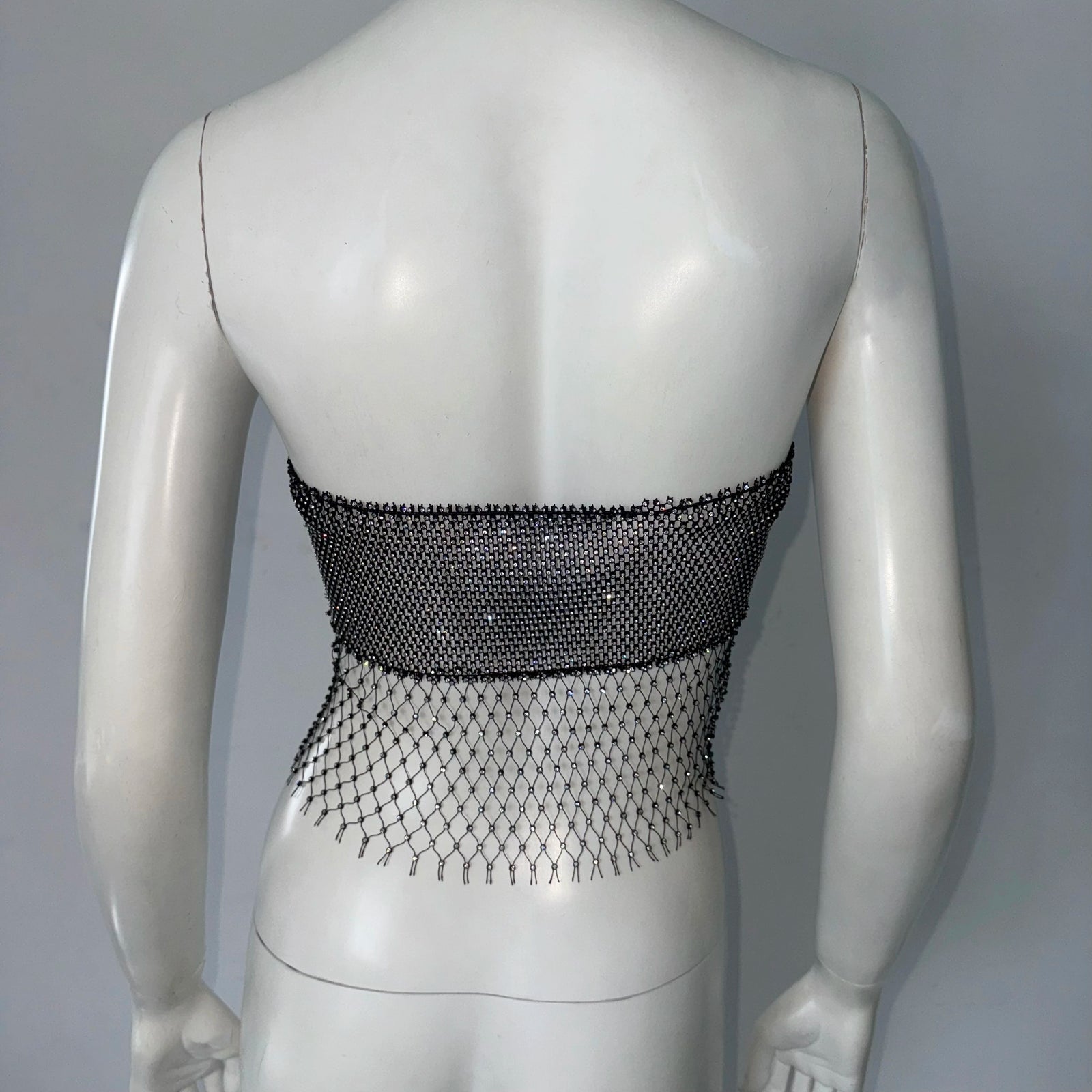 Women's Clubwear Tops in black mesh, perfect for nightlife events