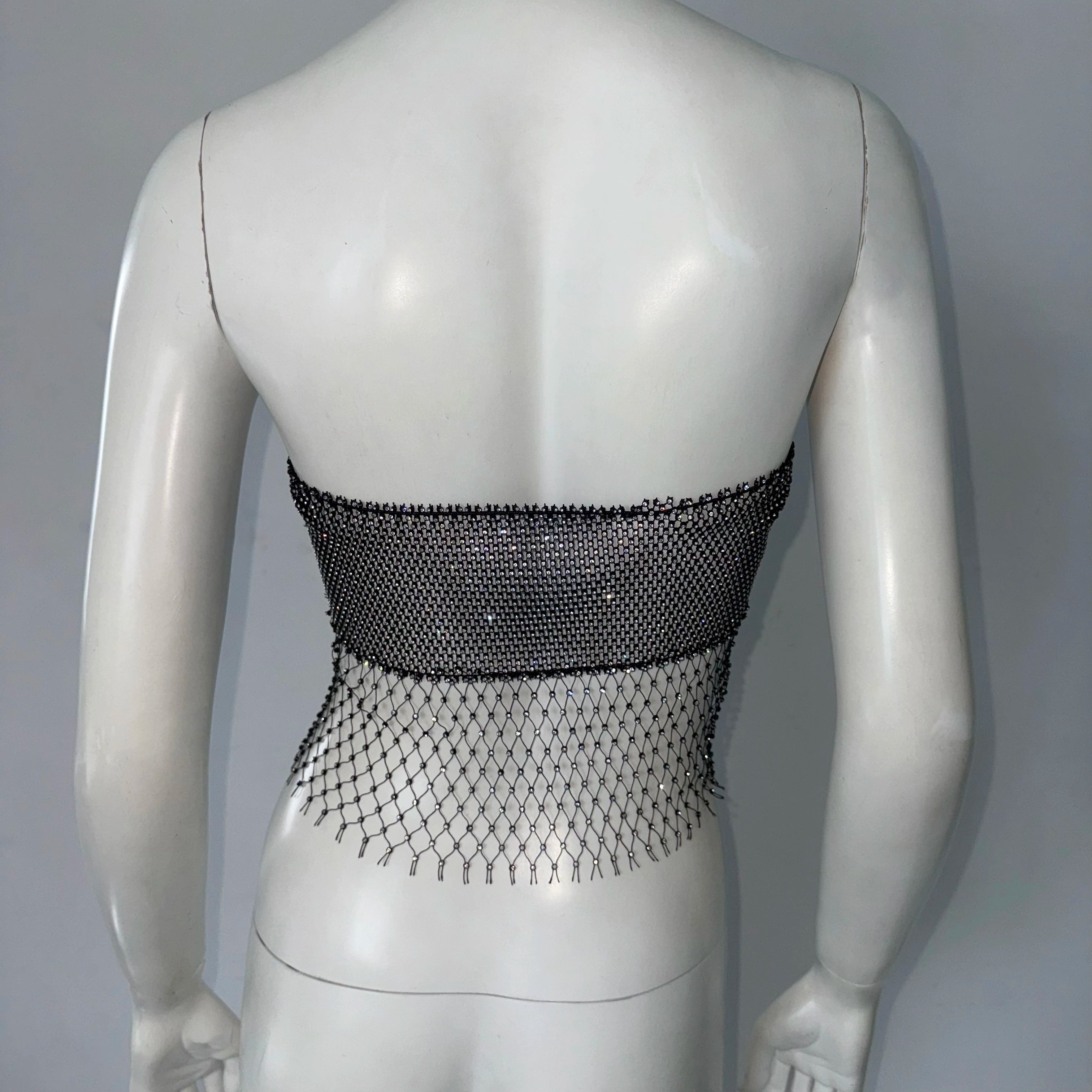 Women's Clubwear Tops in black mesh, perfect for nightlife events