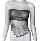 Women's Clubwear Tops in black mesh for stylish nightlife wear