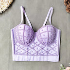Women's Clubwear Tops in lavender with textured bead design for night outs
