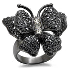VacationGrabs Womens Cobalt Black Ring - Butterfly Design