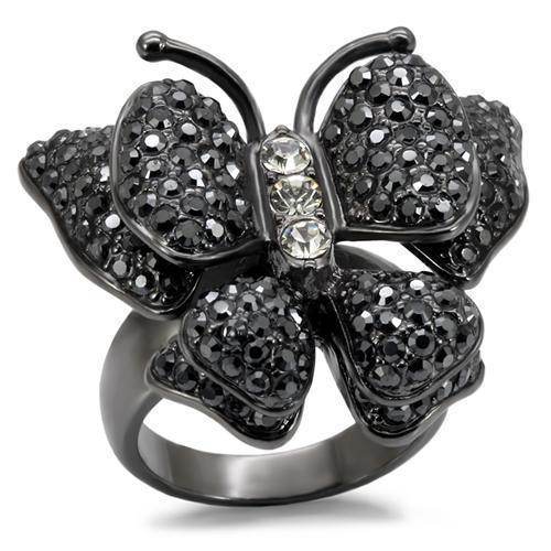 VacationGrabs Womens Cobalt Black Ring - Butterfly Design