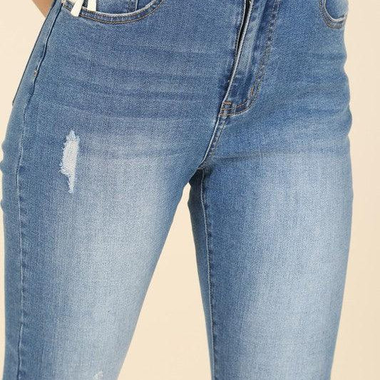 Women's Jeans Womens Dark Wash Distressed Skinny Jeans