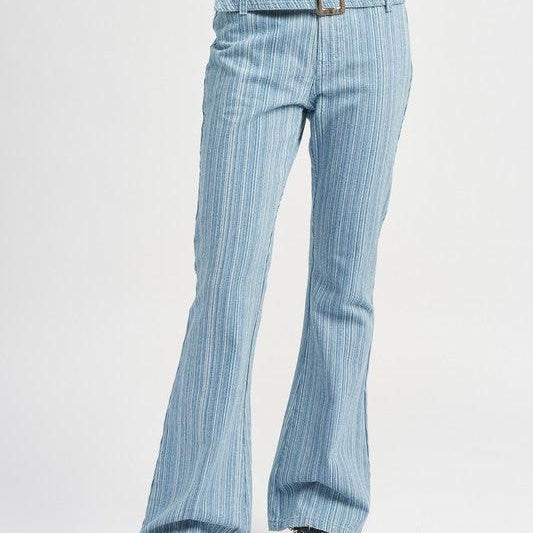 Women's Jeans Womens Denim Blue Low Rise Flared Jeans