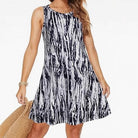 SHOMICOBOUTIQUE women's digital printed beach dress in a stylish dark pattern for summer outings.